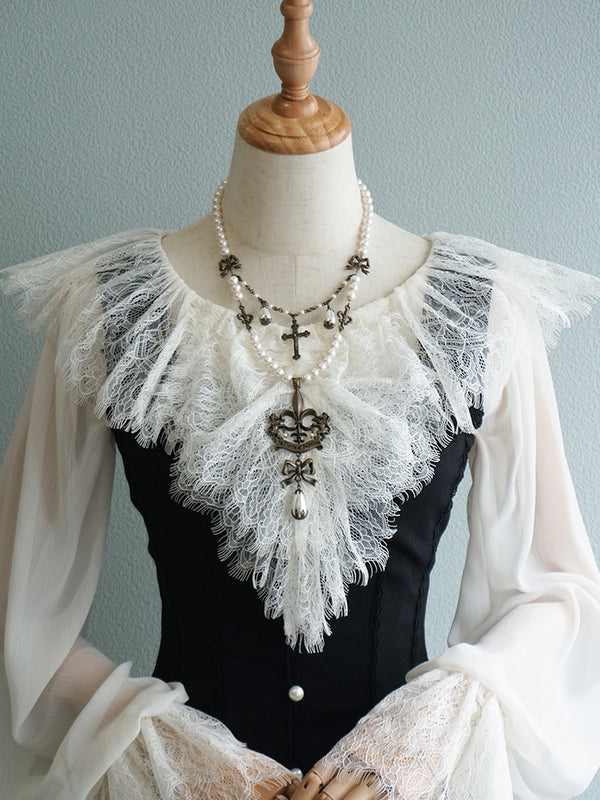 百合纹珍珠项链